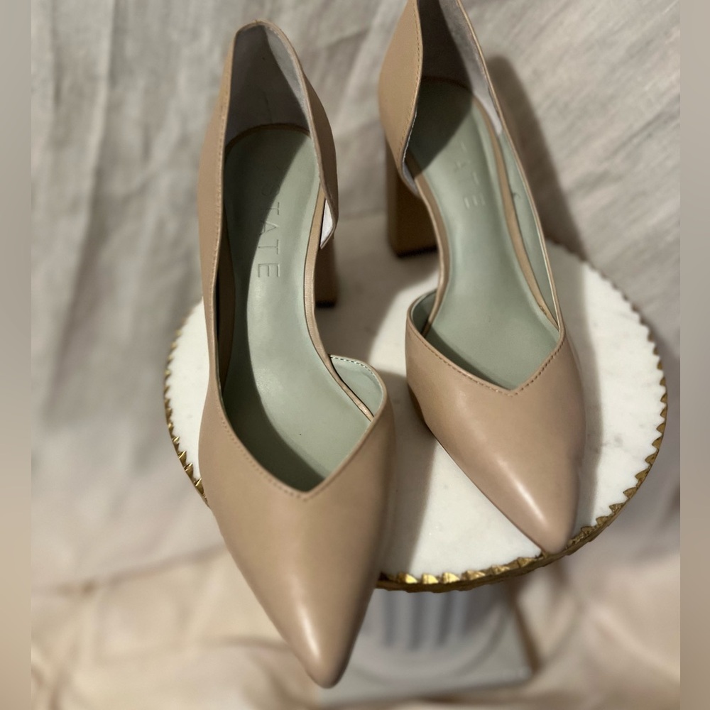 1. State Nude Pointy Block Heel!